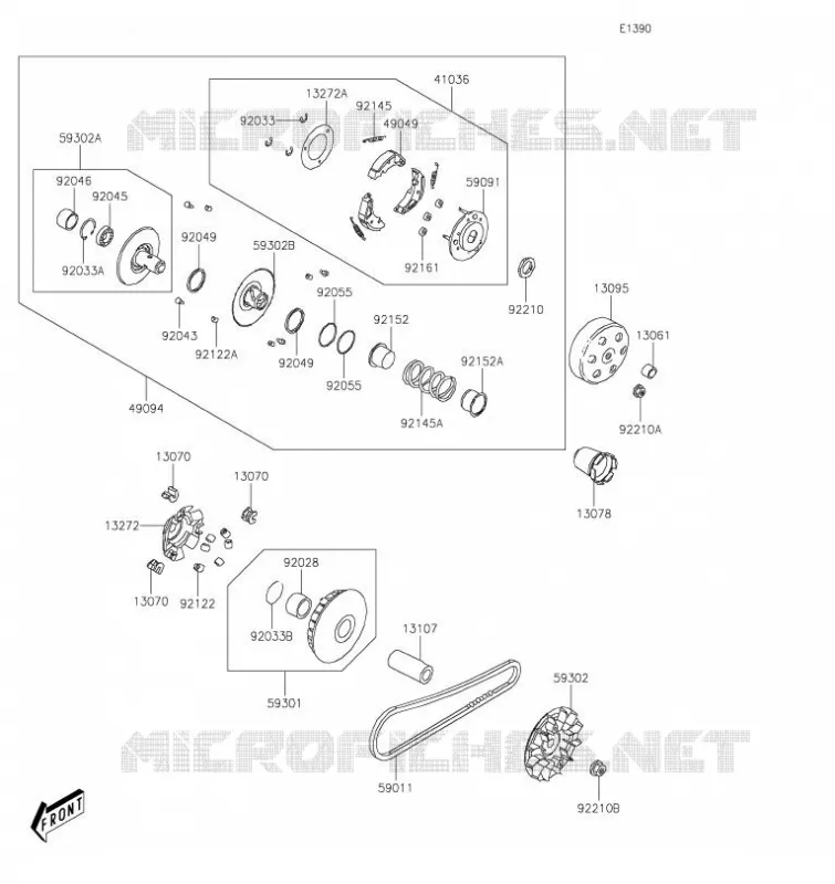 COURROIE Kawasaki QUAD 300 2020 BRUTE FORCE 300  KVF300CLF