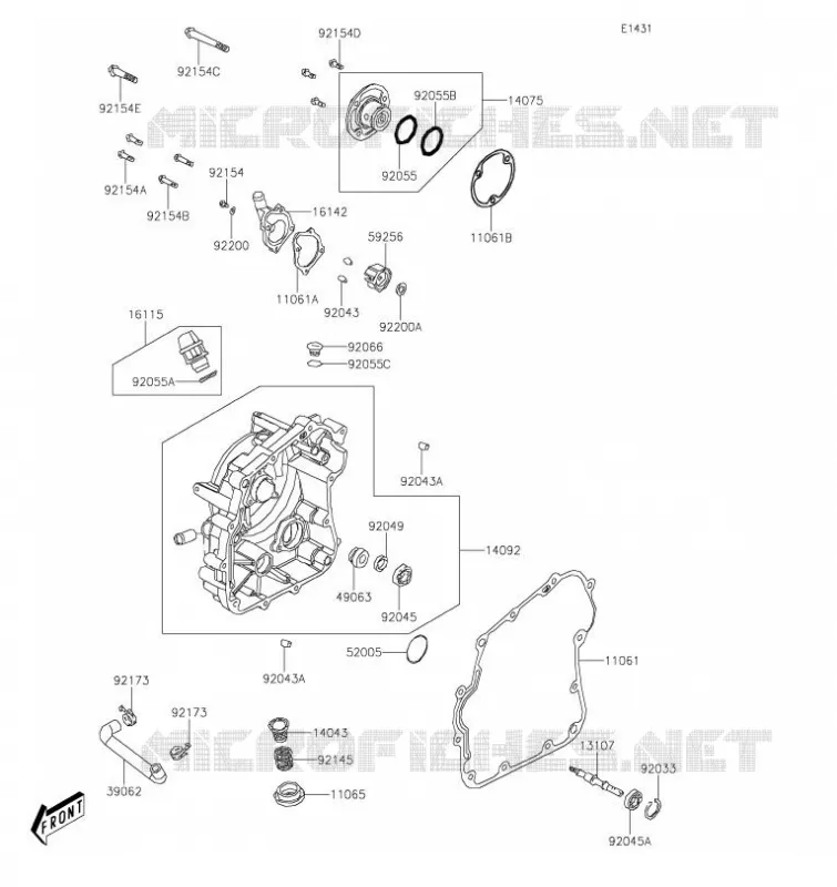 COUVERCLES MOTEUR Kawasaki QUAD 300 2020 BRUTE FORCE 300  KVF300CLF