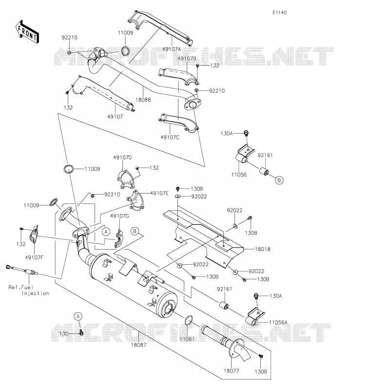 &Eacute;CHAPPEMENT Kawasaki QUAD 750 2020 BRUTE FORCE 750 4X4I EPS  KVF750JLF