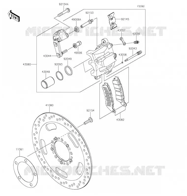 FREIN AVANT Kawasaki MOTOS 650 2020 VULCAN S ABS CAFE  EN650ELF