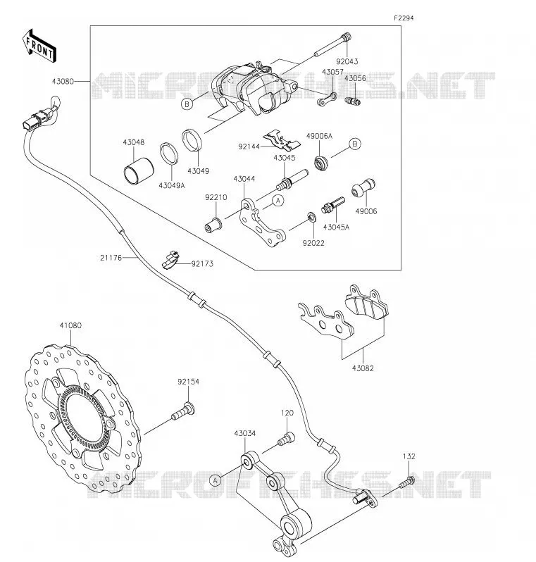 FREIN ARRIERE Kawasaki MOTOS 400 2020 NINJA 400  EX400GLFA