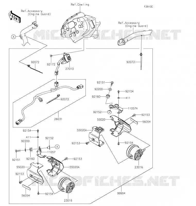 ACCESSOIRE(PHARE ADDITIONEL) Kawasaki MOTOS 300 2019 VERSYS-X 300  KLE300BKF