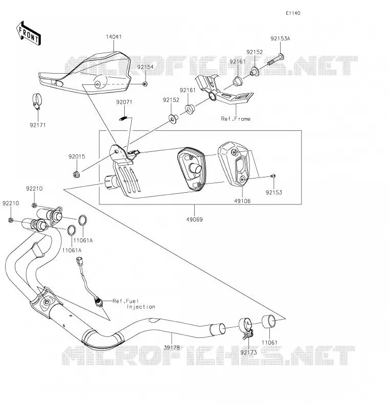 &Eacute;CHAPPEMENT Kawasaki MOTOS 300 2020 VERSYS-X 300  KLE300BLFA