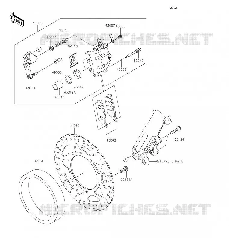 FREIN AVANT Kawasaki MOTOS 300 2020 VERSYS-X 300  KLE300BLFA