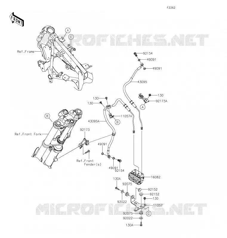 DURITE DE FREIN Kawasaki MOTOS 300 2019 VERSYS-X 300  KLE300CKF