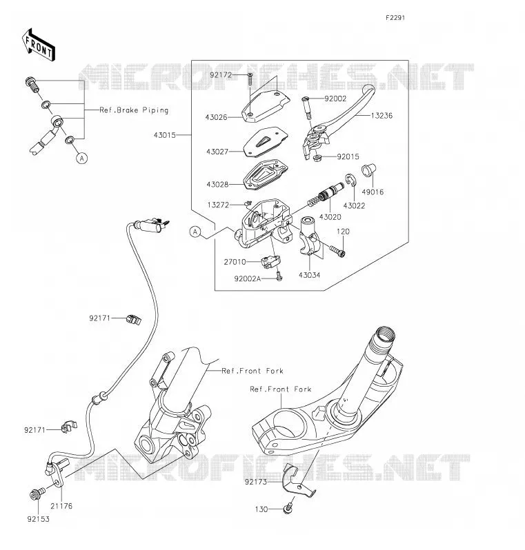 MAITRE CYLINDRE AV Kawasaki MOTOS 650 2020 VERSYS 650  KLE650FLF