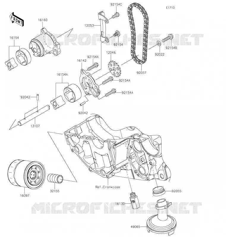 POMPE A HUILE Kawasaki MOTOS 650 2020 VERSYS 650  KLE650FLF