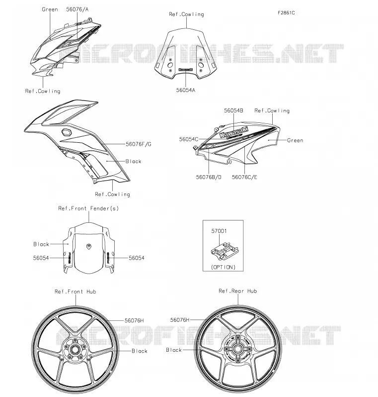 STICKER(GREEN) Kawasaki MOTOS 650 2020 VERSYS 650  KLE650FLF