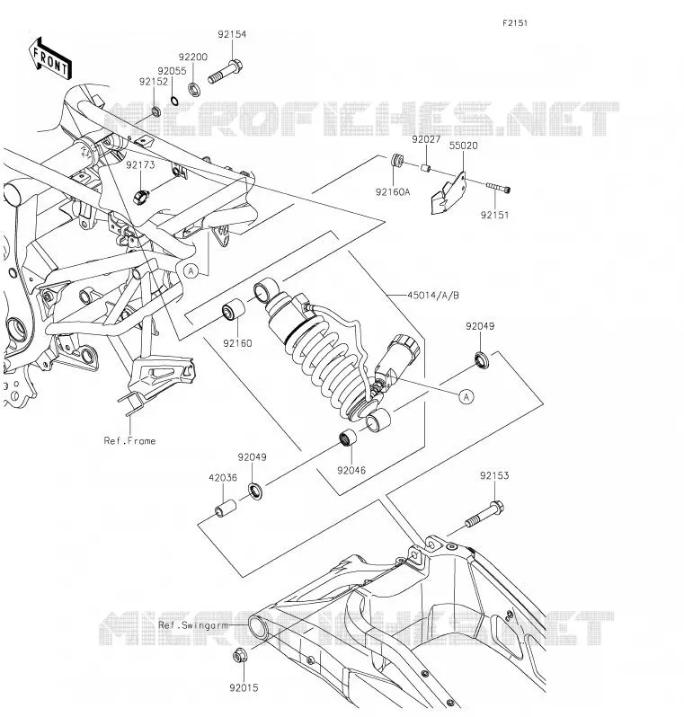 SUSPENSION/AMORTISSEUR Kawasaki MOTOS 650 2020 VERSYS 650  KLE650FLF