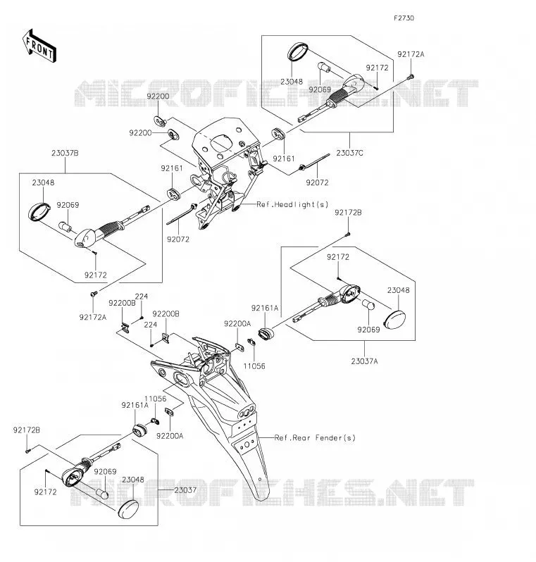 CLIGNOTANTS Kawasaki MOTOS 230 2020 KLX230  KLX230BLF