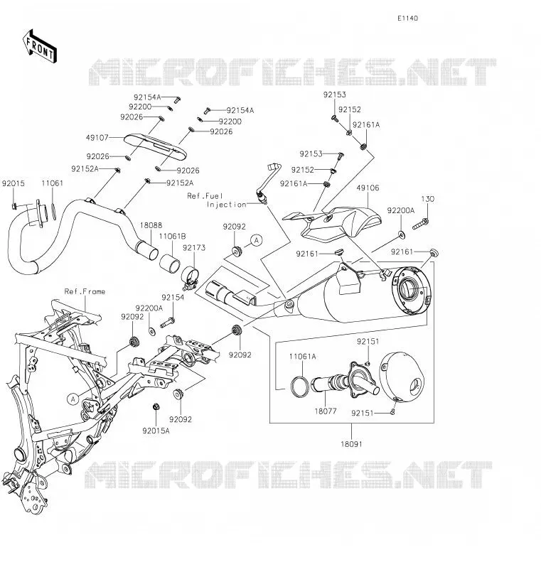 &Eacute;CHAPPEMENT Kawasaki MOTOS 230 2020 KLX230  KLX230BLF