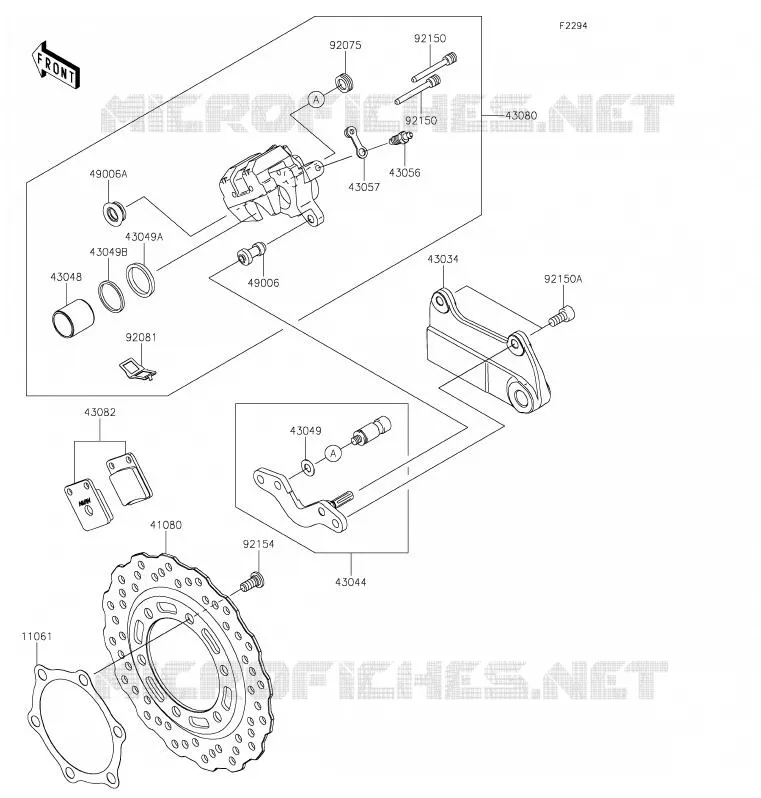 FREIN ARRIERE Kawasaki MOTOS 230 2020 KLX230  KLX230BLF