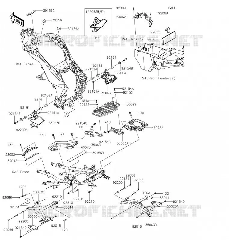 PIECE DE CADRE (COUVERTURE) Kawasaki MOTOS 1000 2020 VERSYS 1000  KLZ1000CLF