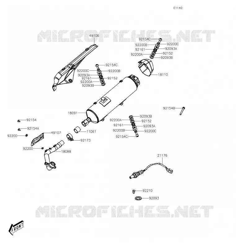 &Eacute;CHAPPEMENT Kawasaki SCOOTER 300 2020 J300  SC300CLF