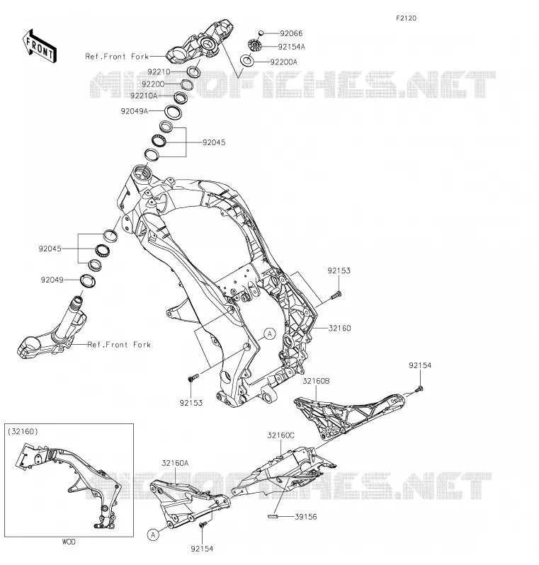 CH&Acirc;SSIS Kawasaki MOTOS 1000 2020 Z1000  ZR1000HLF