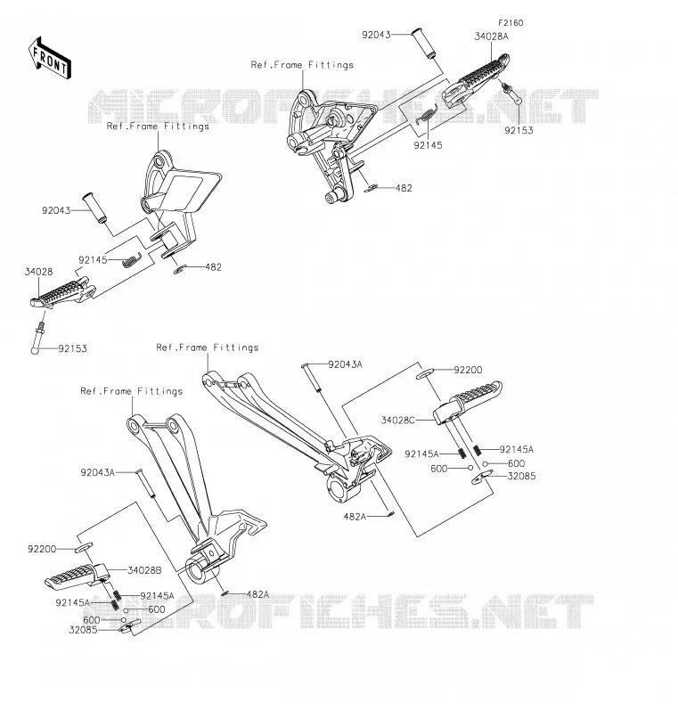 REPOSE PIED Kawasaki MOTOS 1000 2020 Z1000  ZR1000HLF