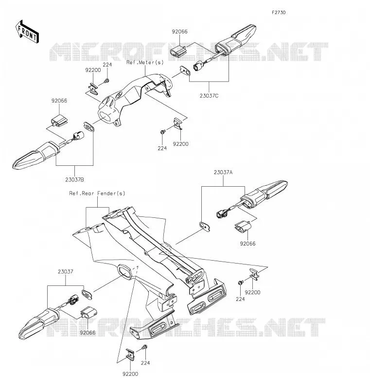 CLIGNOTANTS Kawasaki MOTOS 900 2020 Z900  ZR900FLF