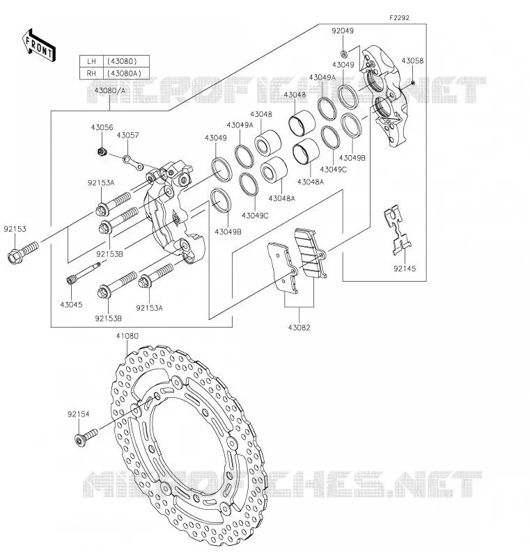 FREIN AVANT Kawasaki MOTOS 900 2020 Z900  ZR900FLF