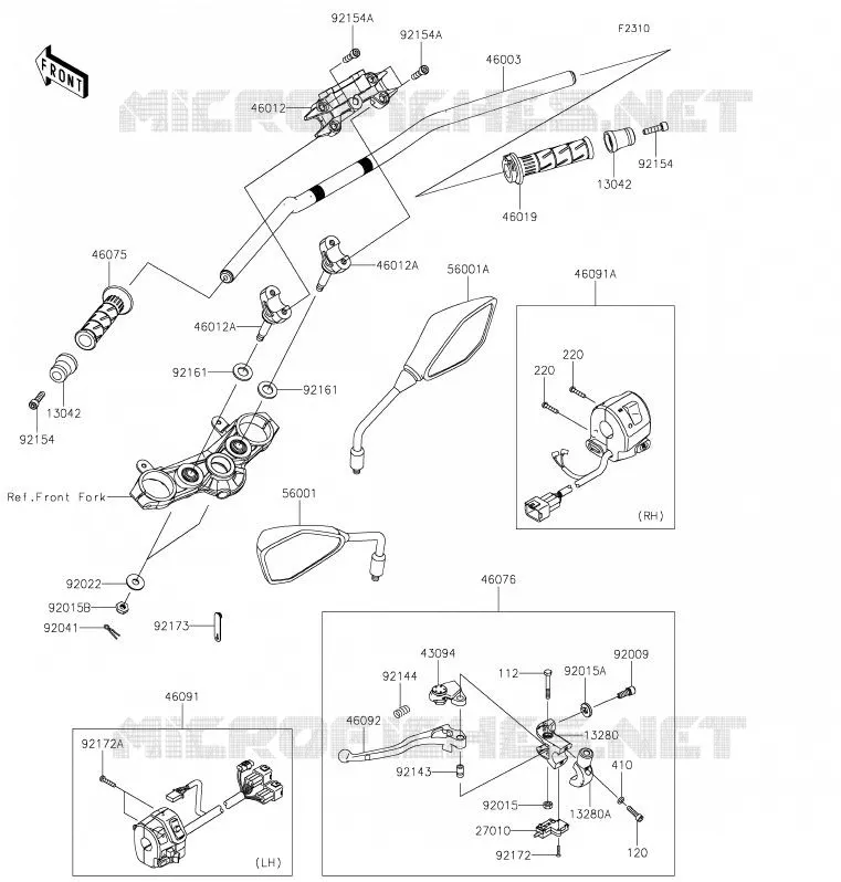 GUIDON Kawasaki MOTOS 900 2020 Z900  ZR900FLF
