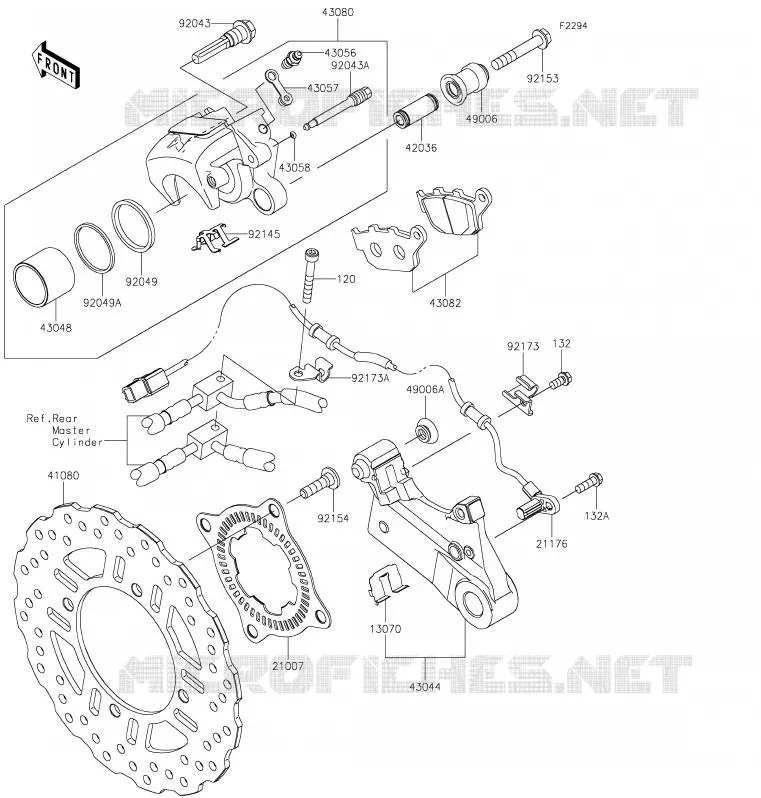 FREIN ARRIERE Kawasaki MOTOS 900 2020 Z900  ZR900FLF