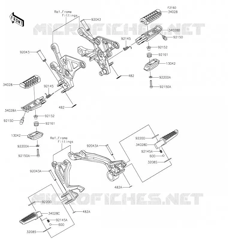 REPOSE PIED Kawasaki MOTOS 900 2020 Z900  ZR900HLF