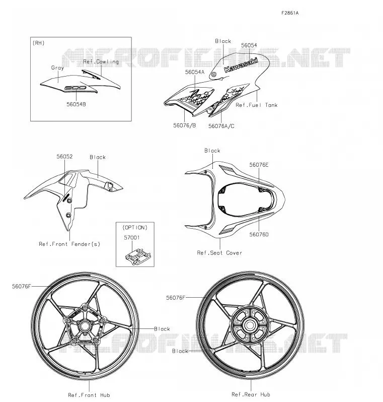 STICKER(GRAY) Kawasaki MOTOS 900 2020 Z900  ZR900HLF