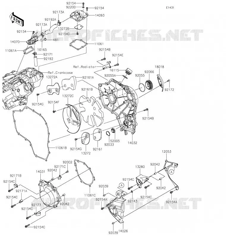 COUVERCLES MOTEUR Kawasaki MOTOS 1000 2020 NINJA H2 SX  ZX1002ALF