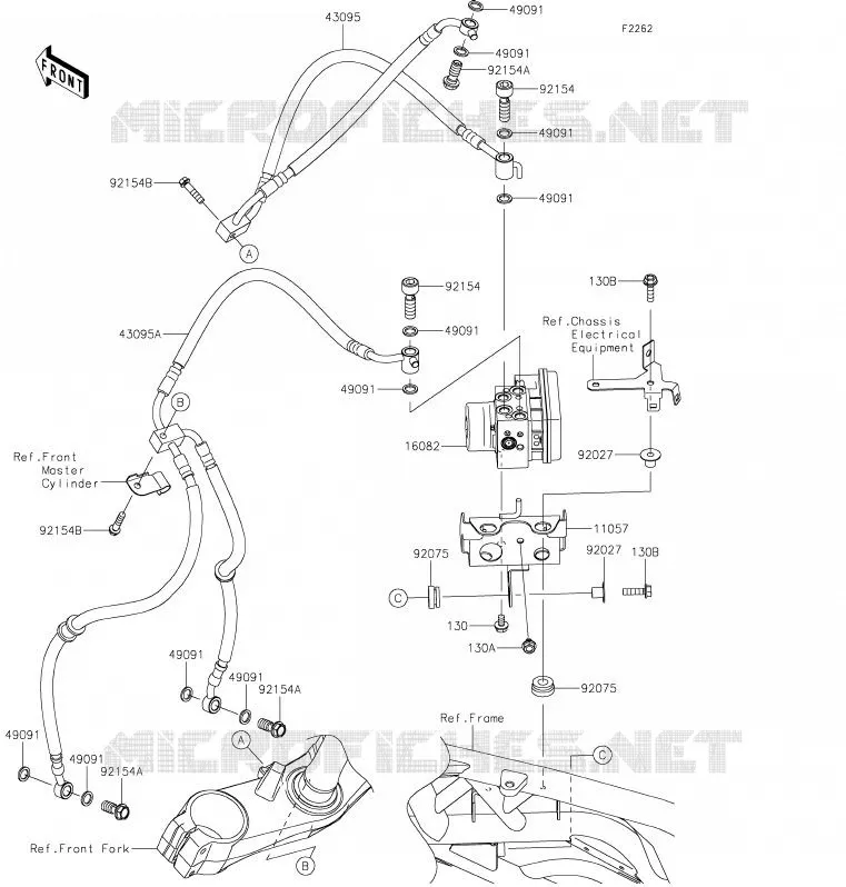 DURITE DE FREIN Kawasaki MOTOS 1000 2020 NINJA H2 SX  ZX1002ALF
