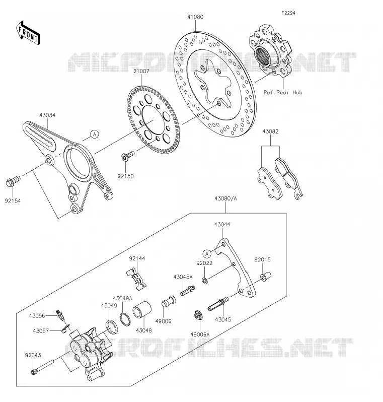 FREIN ARRIERE Kawasaki MOTOS 1000 2020 NINJA H2 SX  ZX1002ALF