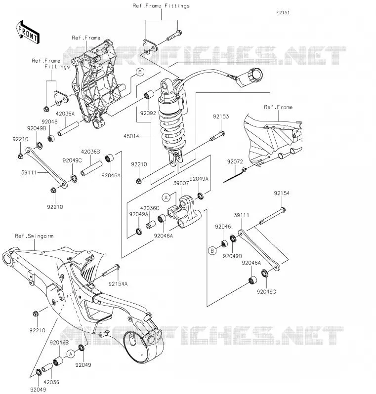 SUSPENSION/AMORTISSEUR Kawasaki MOTOS 1000 2020 NINJA H2 SX  ZX1002ALF