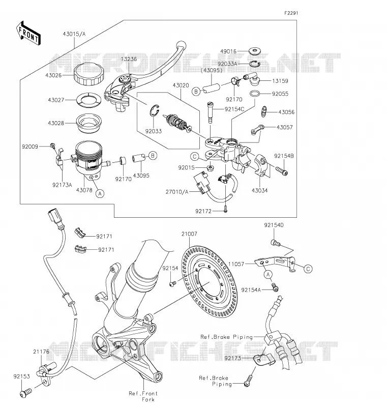 MAITRE CYLINDRE AV Kawasaki MOTOS 1000 2020 NINJA H2 SX SE  ZX1002BLF