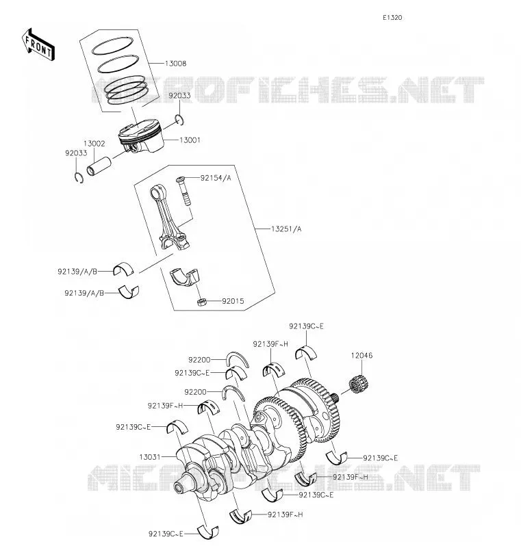 VILEBREQUIN/PISTON Kawasaki MOTOS 1000 2020 NINJA H2 SX SE  ZX1002BLF