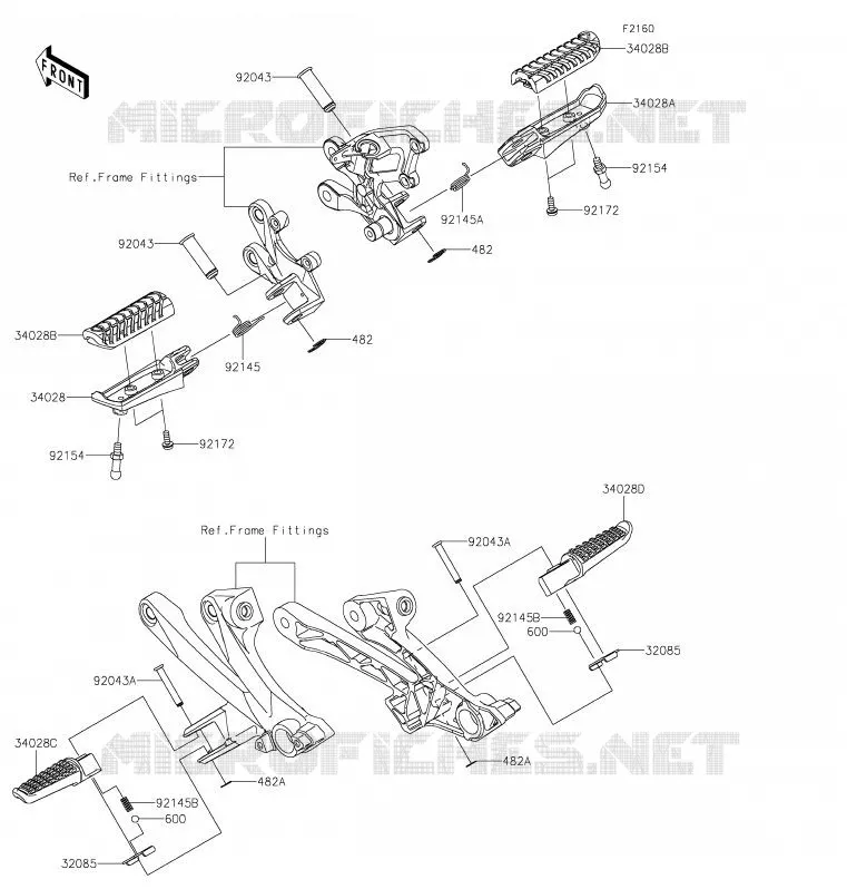 REPOSE PIED Kawasaki MOTOS 1400 2020 ZZR1400  ZX1400HLF