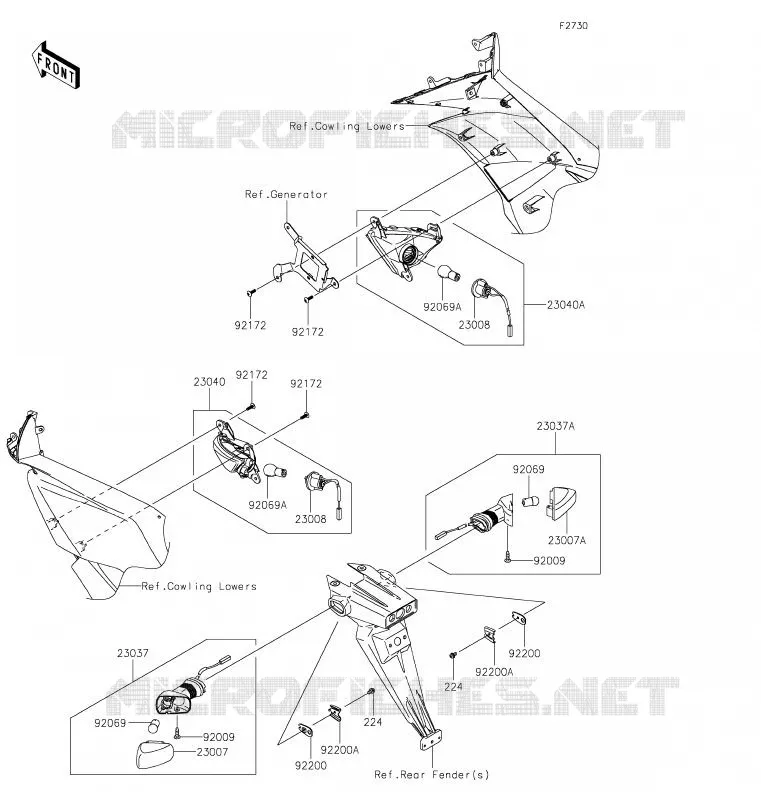 CLIGNOTANTS Kawasaki MOTOS 600 2019 NINJA ZX-6R  ZX600RKF