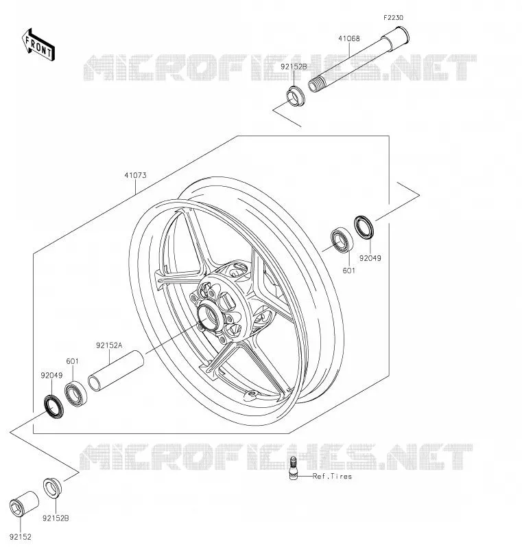 ROUE AVANT Kawasaki MOTOS 600 2019 NINJA ZX-6R  ZX600RKF