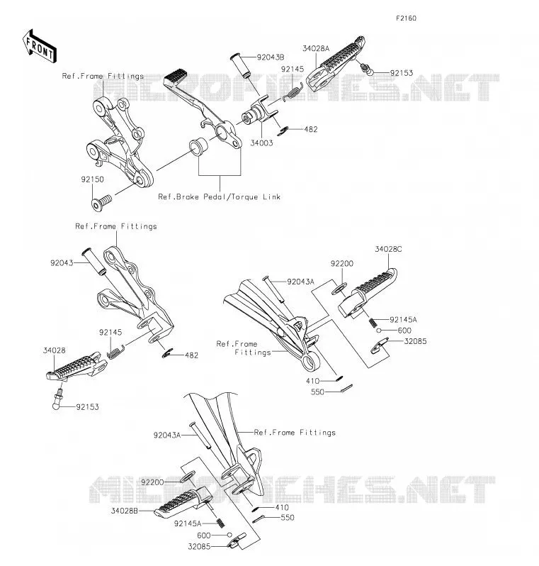 REPOSE PIED Kawasaki MOTOS 600 2020 NINJA ZX-6R  ZX636HLF