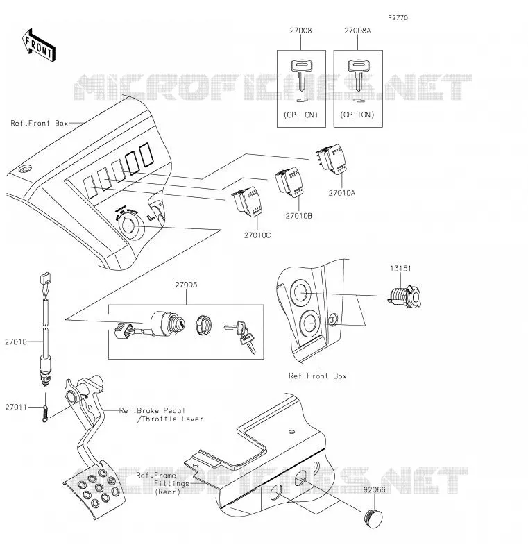 CONTACTEUR Kawasaki SSV 1000 2020 MULE PRO-DXT  KAF1000BLF