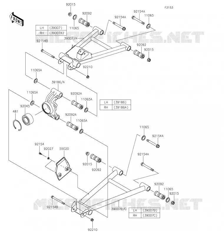 SUSPENSION ARRI&Egrave;RE Kawasaki SSV 1000 2020 MULE PRO-DXT  KAF1000BLF