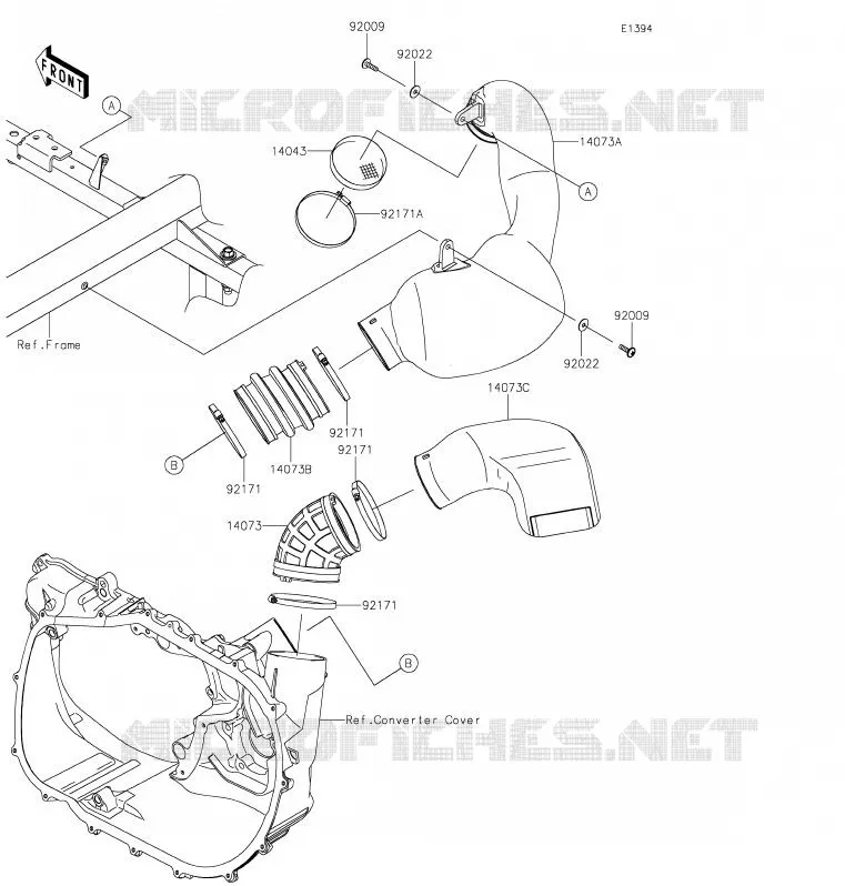 FILTRE A AIR - CONVERTISSEUR Kawasaki SSV 1000 2020 MULE PRO-DX  KAF1000ELF