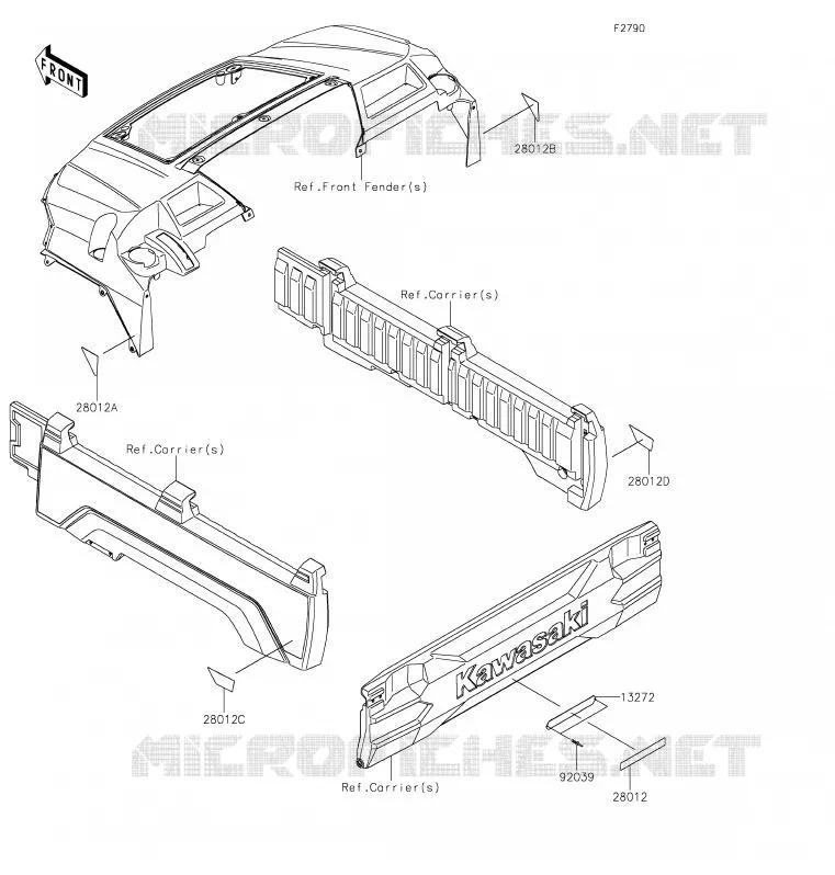 CATADIOPTRES(CN) Kawasaki SSV 1000 2020 MULE PRO-DX  KAF1000ELF