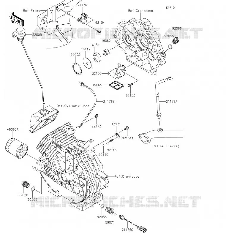 POMPE A HUILE/FILTRE &Agrave; HUILE Kawasaki SSV 400 2020 MULE SX  KAF400RLF