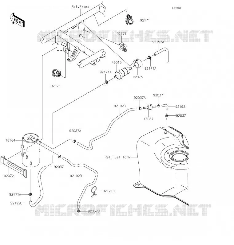 SYSTEME D'EVAPORATION CARBURANT Kawasaki SSV 400 2020 MULE SX  KAF400RLF