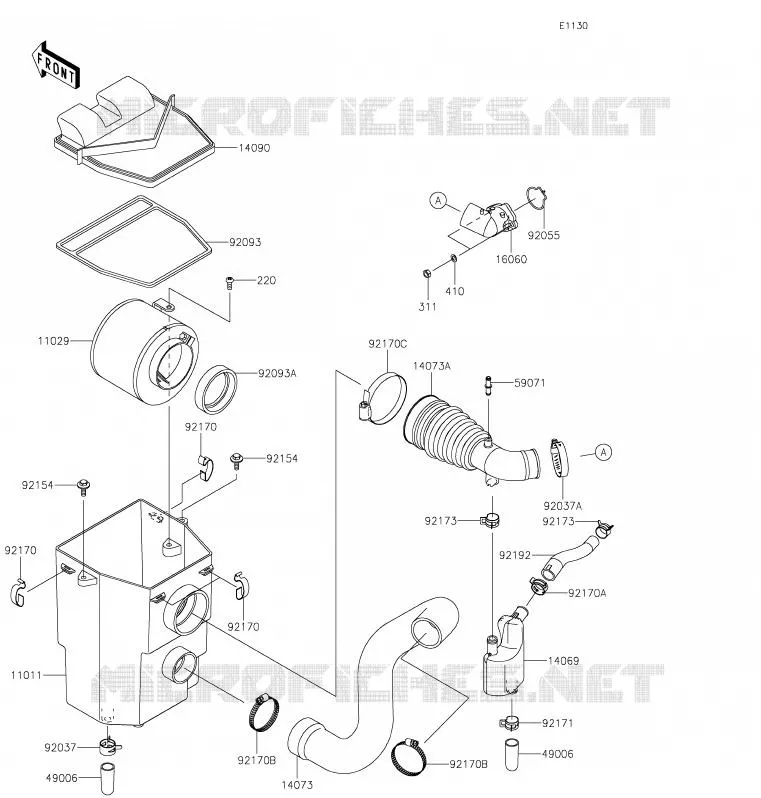 FILTRE A AIR Kawasaki SSV 400 2020 MULE SX  KAF400SLF