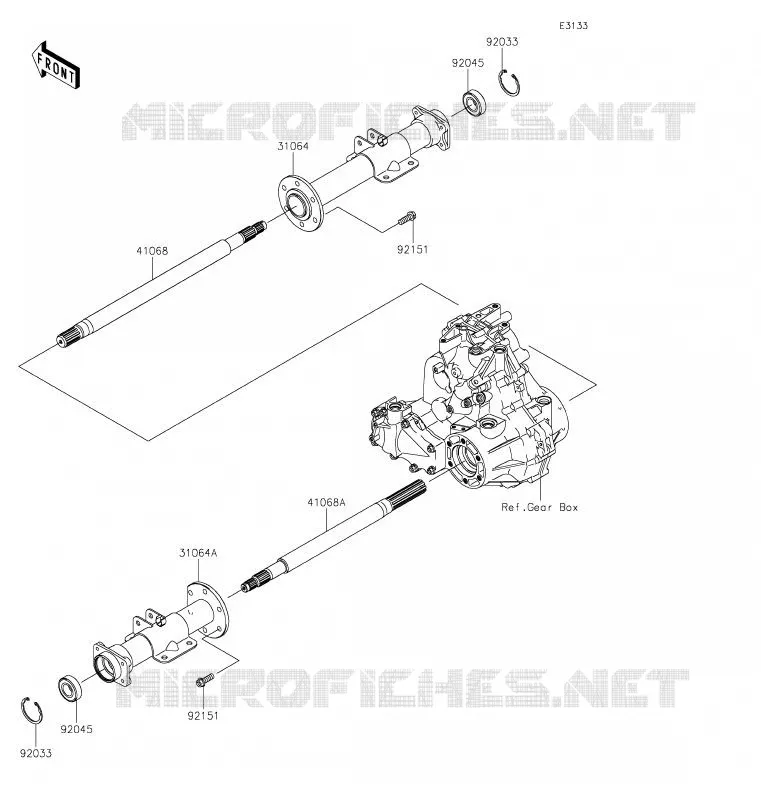 AXE ARRI&Egrave;RE Kawasaki SSV 400 2020 MULE SX  KAF400TLF
