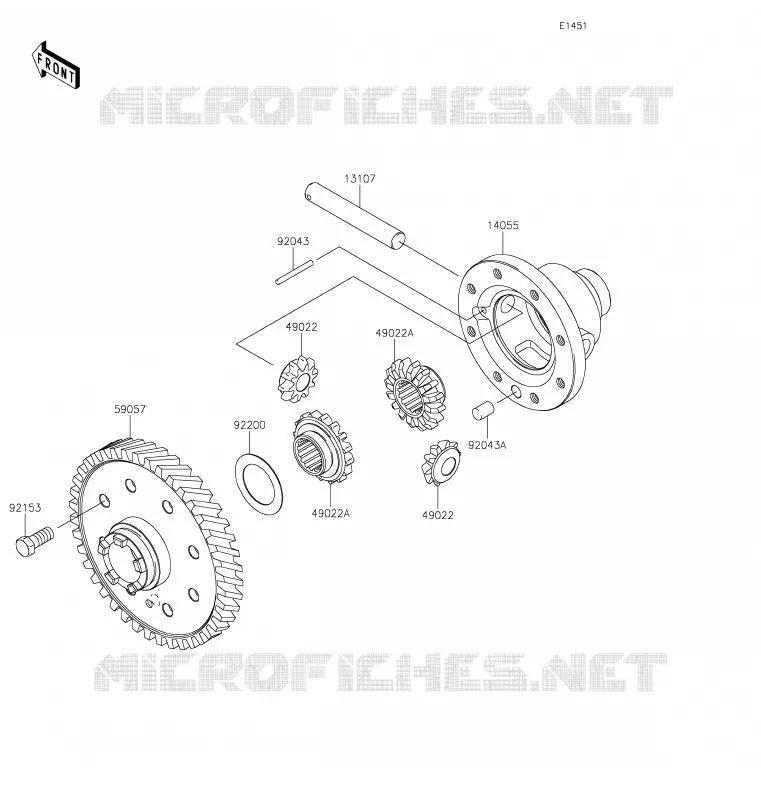 DIFFERENTIEL Kawasaki SSV 400 2020 MULE SX  KAF400WLF
