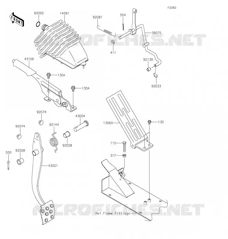 PEDALE DE FREIN/LEVIER ACCELERATEUR Kawasaki SSV 620 2020 MULE 4010 4X4  KAF620MLF