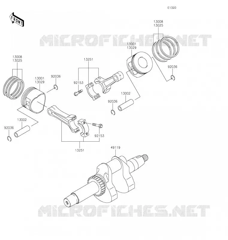 VILEBREQUIN/PISTON Kawasaki SSV 620 2020 MULE 4010 4X4  KAF620MLF