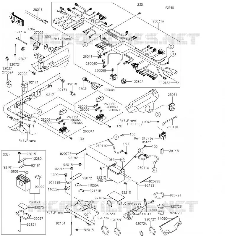 CHASSIS EQUIPMENT ELECTRIQUE Kawasaki SSV 620 2020 MULE 4010 4X4  KAF620MLF