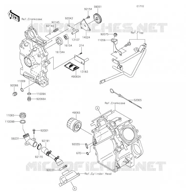 POMPE A HUILE/FILTRE &Agrave; HUILE Kawasaki SSV 620 2020 MULE 4010 4X4  KAF620MLF