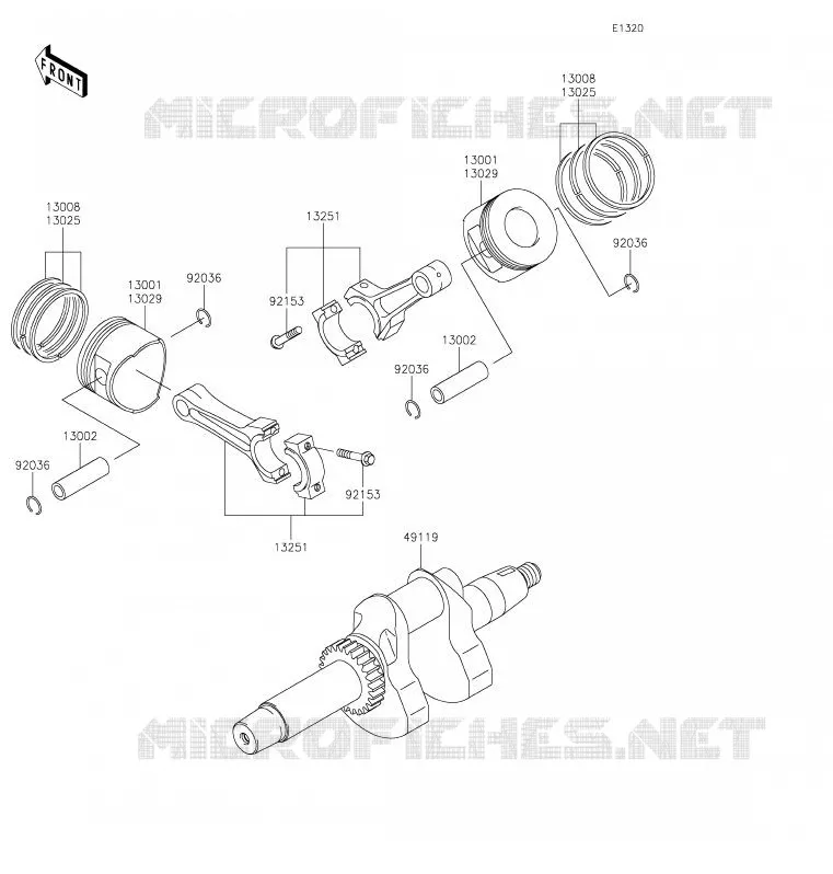 VILEBREQUIN/PISTON Kawasaki SSV 620 2020 MULE 4000  KAF620PLF